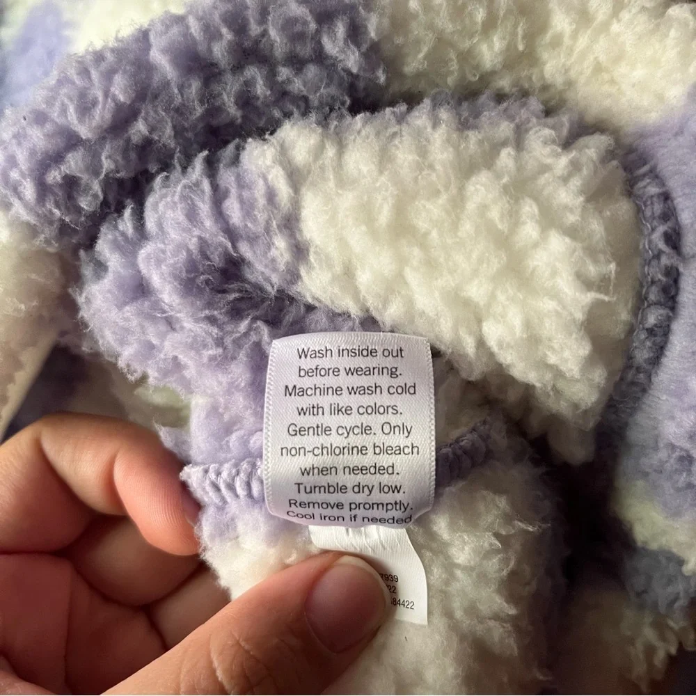🎉HP🎉 SO Cozy Purple Checkered Fleece Pullover - Picture 7 of 13